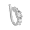 Piercing de Pressão Bebel Zircônia Cristal Folheado em Ródio Branco