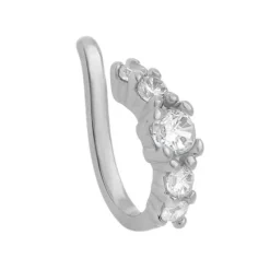 Piercing de Pressão Bebel Zircônia Cristal Folheado em Ródio Branco