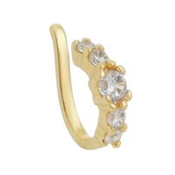 Piercing de Pressão Bebel Zircônia Cristal Folheado a Ouro 18k