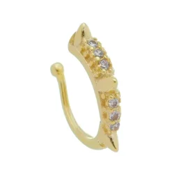 Piercing de Pressão Holly Spike Zircônia Folheado a Ouro 18k