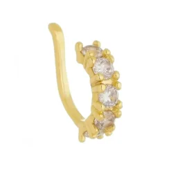 Piercing de Pressão Nana Zircônias Cristal Folheado a Ouro 18k