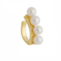 Piercing de Pressão Piuka Lele Pérolas Folheado a Ouro 18k