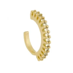 Piercing de Pressão Piuka Ivy Argola Zircônias Cristal Folheado a Ouro 18k