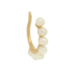 Piercing de Pressão Piuka Lola Pérolas Folheado a Ouro 18k