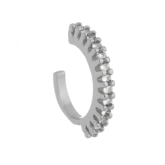 Piercing de Pressão Piuka Ivy Argola Zircônia Cristal Folheado em Ródio Branco