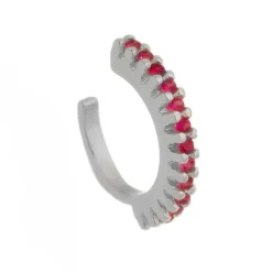 Piercing de Pressão Piuka Ivy Argola Zircônia Pink Folheado em Ródio Branco