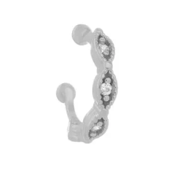 Piercing de Pressão Piuka Mika Zircônia Folheado em Ródio Branco