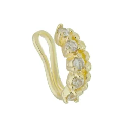 Piercing de Pressão Piuka Taty Bolinhas e Zircônias Cristal Folheado a Ouro 18k