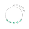 Pulseira Ajustável Folheada em Ródio Branco Zircônias Turmalina Betina