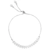 Pulseira Ajustável Folheada em Ródio Branco Kylie Folhinhas