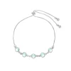 Pulseira Ajustável Folheada em Ródio Branco Zircônias Acqua Betina