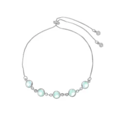 Pulseira Ajustável Folheada em Ródio Branco Zircônias Acqua Betina