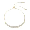 Pulseira Ajustável Folheada a Ouro 18k Riviera Chiara Zircônia Média Cristal
