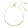 Pulseira Ajustável Folheada a Ouro 18k Riviera Chiara Zircônia Pequena Cristal