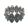 Pulseira Boho Nanda Mini Pedra Turquesa Prata