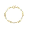 Pulseira Cecília Elos Pérolas Folheado a Ouro 18k