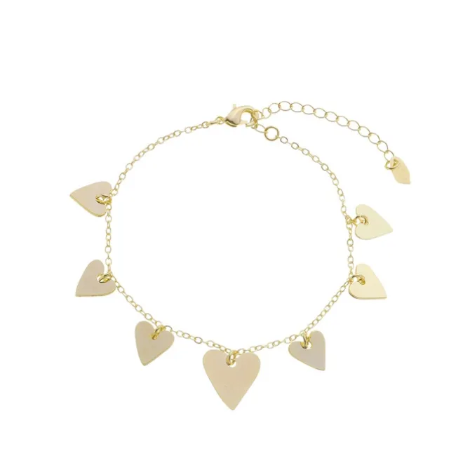 Pulseira Corações Piuka Vintage Folheado a Ouro 18k