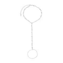 Pulseira de Mão Alana Zircônias Folheada em Ródio Branco