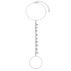 Pulseira de Mão Alice Zircônias Folheada em Ródio Branco