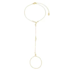 Pulseira de Mão Cora Pérolas Folheada a Ouro 18k