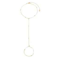 Pulseira de Mão Leila Mini Bolinhas Folheada a Ouro 18k