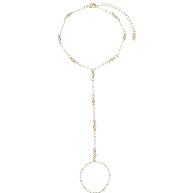 Pulseira de Mão Lia Zircônias Folheada a Ouro 18k