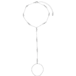 Pulseira de Mão Lia Zircônias Folheada em Ródio Branco