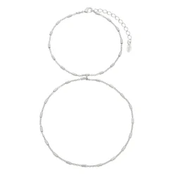 Pulseira de Mão Maya Palitos Folheada em Ródio Branco