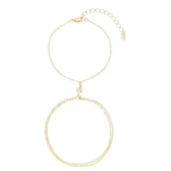 Pulseira de Mão Samira Ponto de Luz Folheada a Ouro 18k