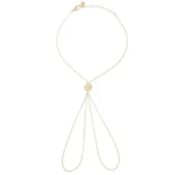Pulseira de Mão Soraia Mini Medalhas Folheada a Ouro 18k