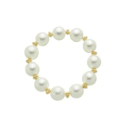 Pulseira de Pérolas Grande Beatrice Metal Folheado a Ouro 18k