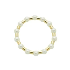 Pulseira de Pérolas Leonor Tubos Metal Folheado a Ouro 18k
