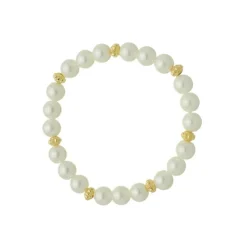 Pulseira de Pérolas Victória Metal Folheada a Ouro 18k