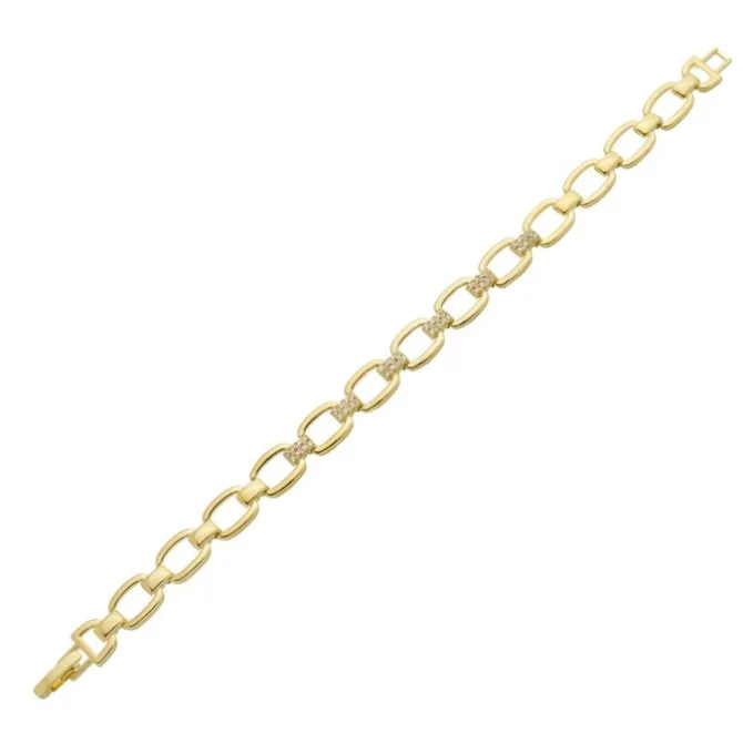 Pulseira Elos Emma Zircônias Folheada a Ouro 18k