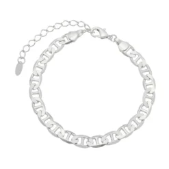 Pulseira Feminina Elos Folheada em Ródio Branco Louise