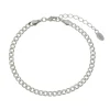 Pulseira Feminina Elos Groumet Folheada em Ródio Branco Lili