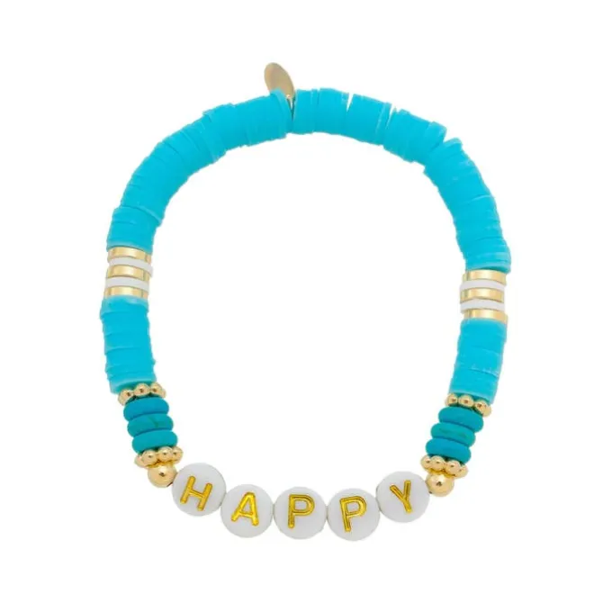 Pulseira Feminina Happy Fimos Azul