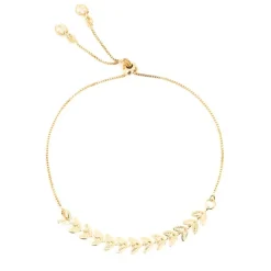 Pulseira Folheada a Ouro 18k Ajustável Kendal Folhinhas