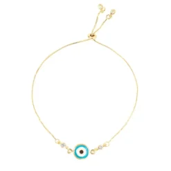 Pulseira Folheada a Ouro 18k Ajuste Olho Grego Avana