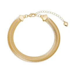Pulseira Folheada a Ouro 18k Malha Metal Larga Fernanda