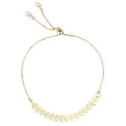 Pulseira Folheada a Ouro 18k Ajustável Folhinhas Kylie