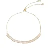 Pulseira Folheada a Ouro 18k Ajustável Pequena Zircônias Baguete Cristal Taylor