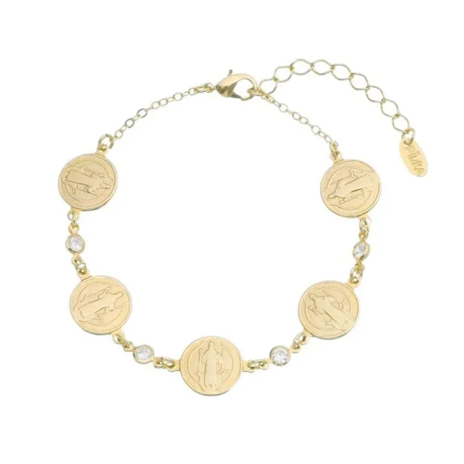 Pulseira Folheada a Ouro 18k São Bento Zircônia