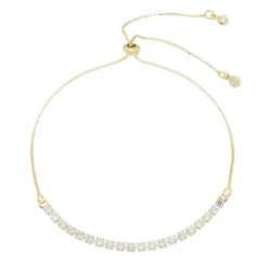 Pulseira Folheada a Ouro 18k Ajustável Riviera Chiara Mini Zircônias Cristal