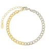 Pulseira Folheada a Ouro 18k e Folheada em Ródio Branco Elos Grumet Frida