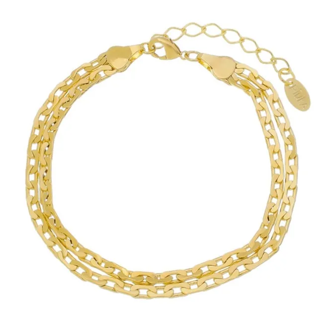 Pulseira Folheada a Ouro 18k Duas Voltas Elos Vic