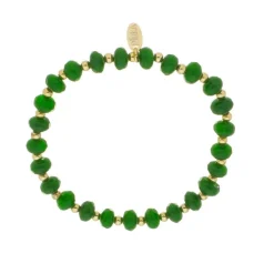 Pulseira Georgina Pedras Naturais Jade Rondel Verde