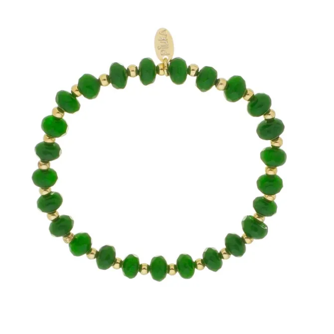 Pulseira Georgina Pedras Naturais Jade Rondel Verde