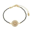 Pulseira Izar Pizza Zircônias Baguete Preta Folheada a Ouro 18k