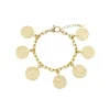 Pulseira Jade Medalhas Folheado a Ouro 18k